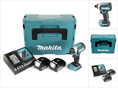 Image de Makita DTD 153 RFJ Visseuse à percussion sans fil 18V, 1/4", 170 Nm, sans balai + 2x Batteries 3,0 Ah + Chargeur rapide + Makpac 2