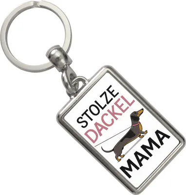 Produktbild von Stolze Dackel Mama - Dackel an der Leine Schlüsselanhänger