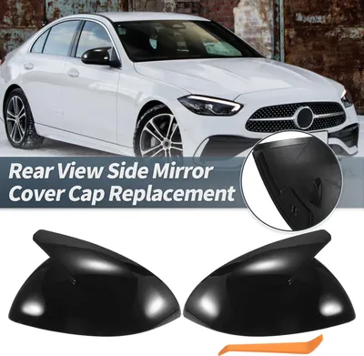 Image de Paire De Couvercles De Rétroviseur De Remplacement Pour Mercedes-Benz C S Class W206 S400L - Noir brillant