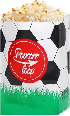 Produktbild von Fussball 50Stück Popcornloop Popcorntüten klein Popcorn Tüten Deko Geburtstag Party Kinder Papiertüten Set Fußball Popcorntüten Fussball S | 50 Stk