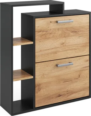 Produktbild von Vicco Schuhkipper Orlando, 24.5 x 90 cm 2 Fächern, Goldkraft Eiche/Anthrazit