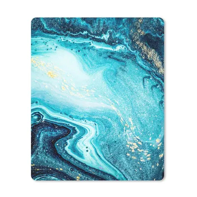 Produktbild von MuchoWow® Mauspad Mousepad Marmoroptik - Blau - Gold - Luxe - Glitzer - Marmor 30x40 cm - Mousepads - Maus Mat - Pad - Mausunterlage - Mausmatten
