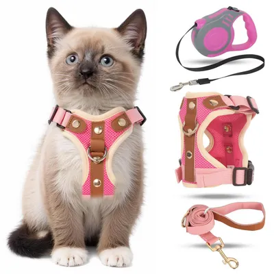 Produktbild von Katzengeschirr mit Leine Ausbruchsicher Rosa Größe S
