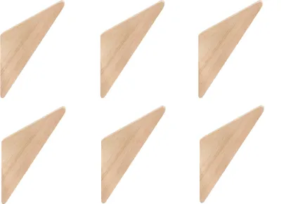 Immagine prodotto di QUVIO Gancio da parete - Set di 6 - Triangolo - Appendiabiti - Appendiabiti - Gancio per cappotto - Legno - Marrone chiaro - 7 x 2 x 12 cm
