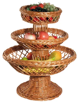 Produktbild von Korb-Etagere, gesottene Vollweide, 3-stufig, 26/36/48 cm Ø, 57 cm Höhe