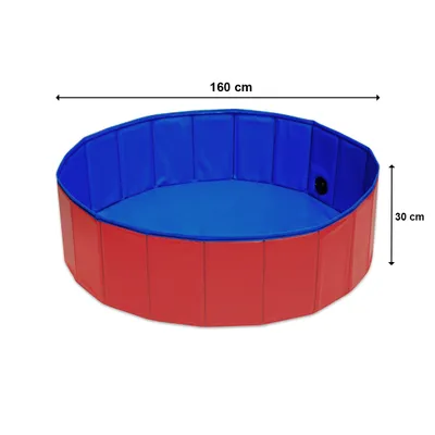 Produktbild von Hundepool Planschbecken Kinder Pool Baby Hundebad Rot 160x30 cm R5