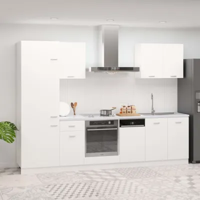 Produktbild von vidaXL 7-tlg. Küchenzeile Lyon Weiß Holzwerkstoff