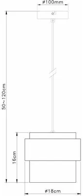 Image de Suspension Quan chromée 1xE27x40W, métal, dimensions : 120x18x18 cm, IP20, Reality