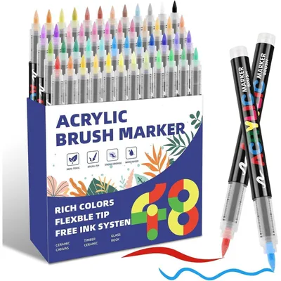 Productafbeelding van Colpart acryl stiften voor stenen, 48 kleuren, waterbestendig - Permanente markers voor glas, hout, keramiek, kunststof, metaal, canvas, paaseieren