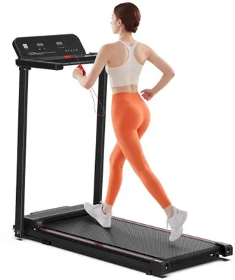 Image de Tapis de course électrique pliable pour une utilisation à domicile, atteignant une vitesse maximale de 12 km/h, équipé d'un écran LED et d'une application. Tapis de course compact pour la maison et le bureau, avec une capacité de charge de 120 kg
