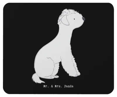 Produktbild von Mr. & Mrs. Panda Mousepad Bedlington Terrier Lebensretter - Schwarz - Geschenk, Mauspad, mousematte, laptop, Mouse Pad