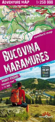 Image de Bucovine et Maramureş (Bucovina, Maramures) carte routière laminée 1:250 000