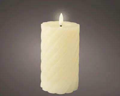 Produktbild von Lumineo Luxe LED Kerze - cremeweis - D7,5 x H15 cm - Zeitschaltuhr