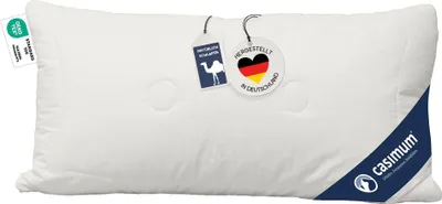 Produktbild von Kamelhaarkissen, 3-Kammer Kopfkissen 40x80 cm, Kissen 100% Kamelhaar (Außen), CASIMUM