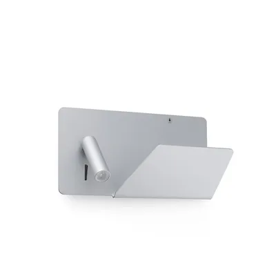 Image de Applique USB SUAU avec spot de lecture LED droit Gris
