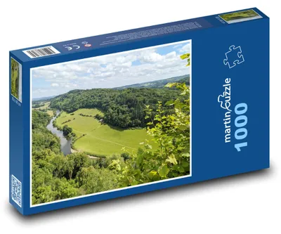 Obrázek produktu pro Puzzle 1000 Krajina s řekou a loukami - martinpuzzle