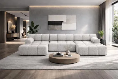 Produktbild von Kaiser Möbel Ecksofa U-Form, Stoff Bouclé Abriamo, Ecru, Selia U