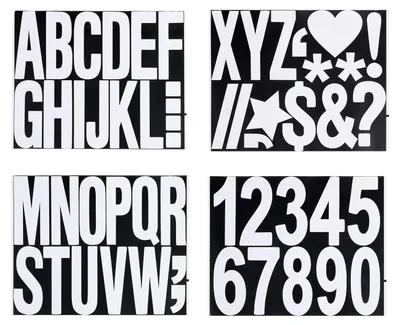 Buchstaben-Zahlen-Set 10,5 cm, 8 Bögen, selbstklebend, weiß