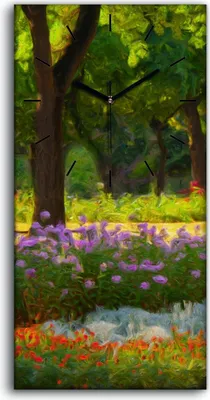Produktbild von Küche Wohnzimmer Wand Leinwand Uhr 30x60 Malerei Wald Bäume Blumen Kunst - schwarze Hände