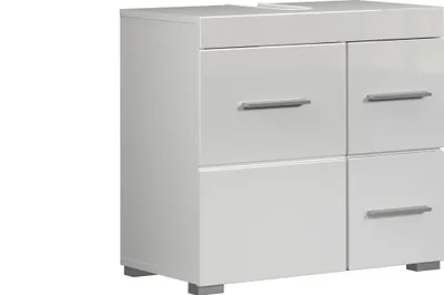Produktbild von trendteam Bad Amanda Waschbeckenunterschrank 1 Tür/2 Schubkästen Weiß/Weiß Hochglanz B/H/T 60/56/34 cm