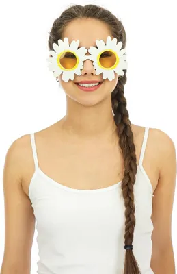 Image de Lunettes de soleil « Marguerite » pour adulte, blanches - taille unique