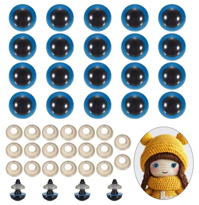 Productafbeelding van Veiligheidsogen - 14 mm - Voor poppen en haakwerk - 20 stuks - Blauw