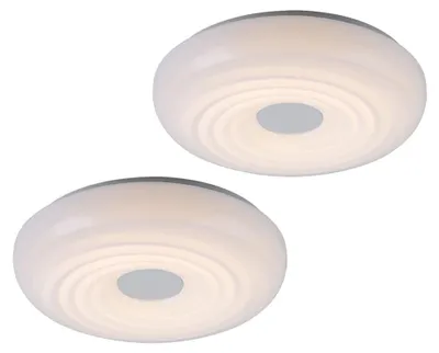 Produktbild von LED Deckenleuchte MALIK, Metall, Acryl, Weiß, rund, 2er Set, D 35 cm