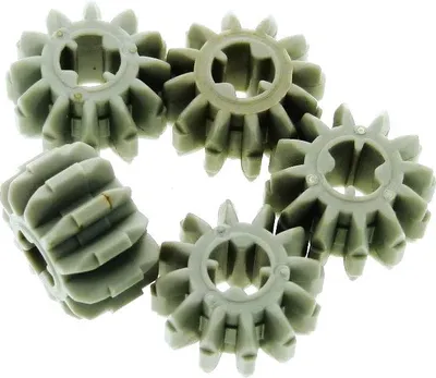 Produktbild von 5x Lego Technic Zahnrad Z12 alt-hell grau 12 Zähne Gear 12 Tooth 4141454 32270