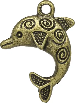 Produktbild von 10 Delfin - Anhänger, 22 x 30 mm, antikbronze