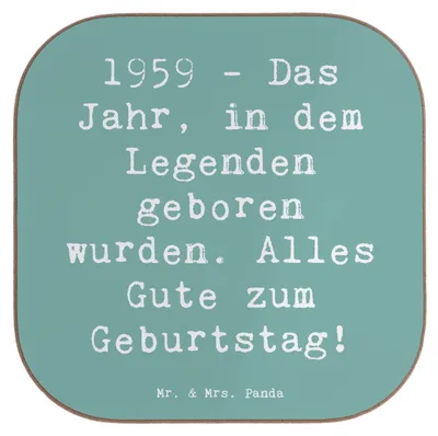 Produktbild von Mr. & Mrs. Panda Untersetzer für Gläser Spruch 1959 Geburtstag - Meeresbrise - Geschenk, gläseruntersetzer, Happy Birthday, Leben feiern, Geburtstagsgeschenk, Coaster