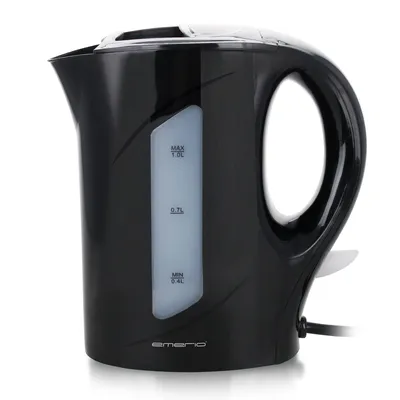 Productafbeelding van Emerio Waterkoker WK-121616.1 – 1 Liter – 900 W – Oververhittingsbeveiliging – Automatische Uitschakeling – Waterniveau-indicator – Zwart