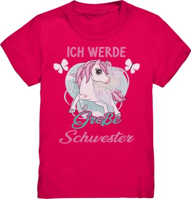 Produktbild von Große Schwester T-Shirt Einhorn Große Schwester Geschenk – Sorbet / 98/104 (3-4)