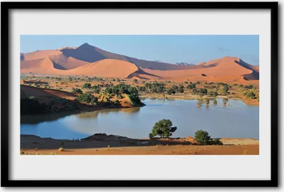 Produktbild von Bild 60x40 MDF-Rahmen Wandkunst See Wüsten-Landschaft