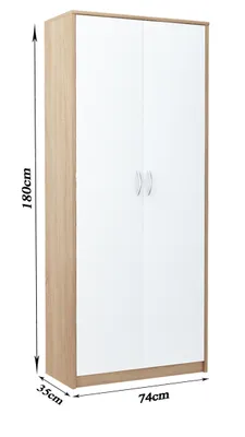 Obrázek produktu pro Policová skříň LUCETTE - šířka 74 cm, dub sonoma / bílá