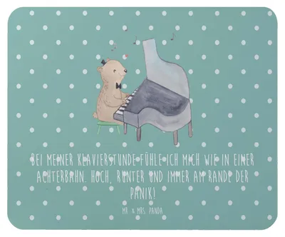 Produktbild von Mr. & Mrs. Panda Mousepad Klavier Achterbahn - Meeresbrise - Geschenk, Musik, Mauspad, Musikunterricht, laptop, Klavierspielen, Lernen, Mouse Pad, Elfenbeintasten, pc