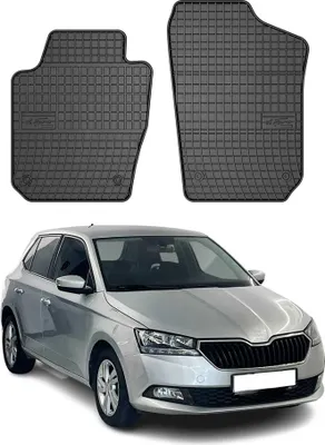 Image de Tapis de Sol pour Skoda Fabia 2014-2021 Noir Caoutchouc
