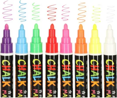 Obrázek produktu pro KIK KX3260 Sada křídových popisovačů na skleněné tabule, 8 ks