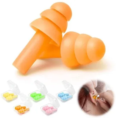 Produktbild von Silikonische Ohrstöpsel - 5er Set - Geschmeidig, wasserdicht, für alle Anwendungsbereiche geeignet - Lautdämpfend für Schlafen, Lernen, Arbeiten