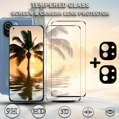 Produktbild von 2-Pack Xiaomi Mi 11 Lite 5G Displayschutzfolie & 2-Pack Kameraschutz - Gehärtetes Glas 9H - Super Qualität 3D