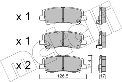 Produktbild von METELLI Bremsbeläge Satz Hinten Bremsklötze für FORD USA Mustang VI Coupe 22-1184-0