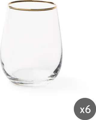 Zdjęcie produktu dla Excelsa Zestaw 6 szklanek do wody Gold Glass 47 Cl Transparent