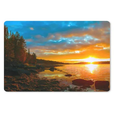 Produktbild von MuchoWow® Schreibtischunterlage Sonne - Landschaft - Wasser - Bäume 60x40 cm - XXL Mauspad - Großes Mauspad