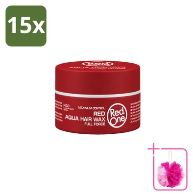 Immagine prodotto di 15 cera modellante per capelli rossa "Red One Aqua", 150 ml - Confezione risparmio - 15 pezzi