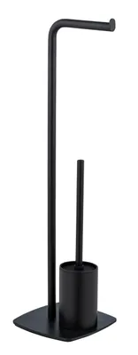 Produktbild von WENKO Stand WC-Garnitur Iria aus silberfarbenem Metall 23 x 72 x 20 cm