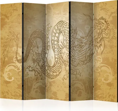 Produktbild von Neuheit! Dekorativer Paravent Raumteiler Trennwand Foto-Paravent Spanische Wand XXL DRACHE 225x172 cm p-B-0044-z-c