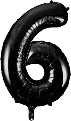 Produktbild von Unique Party - 6 - Ballon mit Zahlen, Folie SG37997 (Einheitsgröße) (Schwarz)