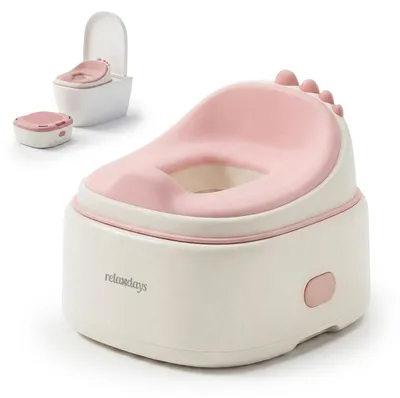 Immagine prodotto di Vasino per bambini 4 in 1 con coperchio - Dinosauro - 30 x 36,5 x 33,5 cm - Rosa
