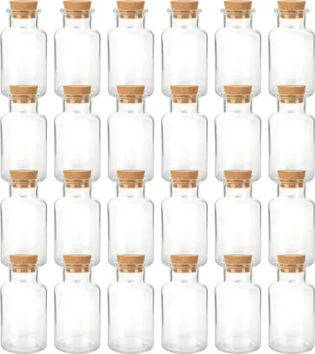 Produktbild von Schramm® Gewürzgläser 300ml rund wählbar 6, 12 oder 24 Stück 14 x 6,8 cm mit Kork Verschluss inkl. Etiketten verschiedene Anzahl wählbar Aufbewahrungsgläser, Größe:24 Stück