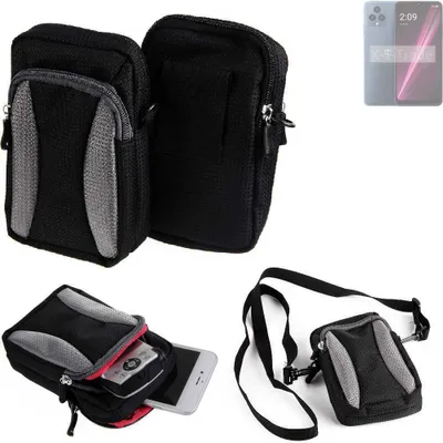 Produktbild von K-S-Trade Holster Schutz Hülle kompatibel mit T-Mobile REVVL 6 Handy Hülle Gürteltasche Umhängetasche mit Zusatzfach schwarz