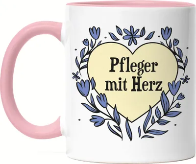 Produktbild von Pfleger mit Herz Tasse Rosa Geschenkidee Zum Danke Sagen Bester Pfleger